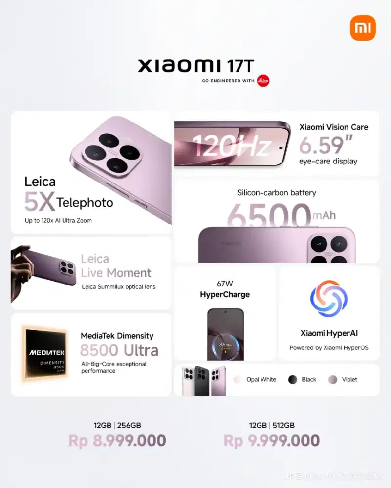 PO XIAOMI 17T FREE GIFT SEHARGA 1,5JT