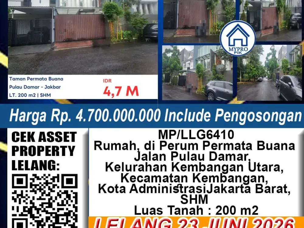 Permata Buana Dilelang rumah jalan pula damar