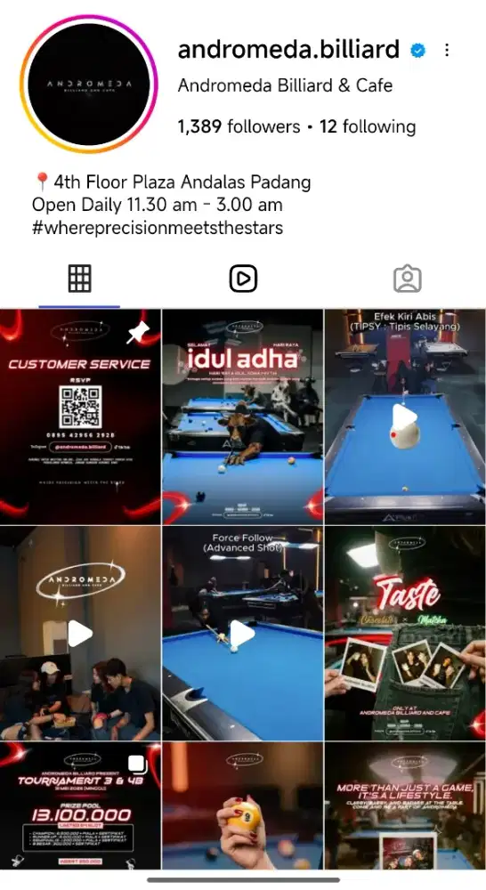 Di jual saham tempat billiard