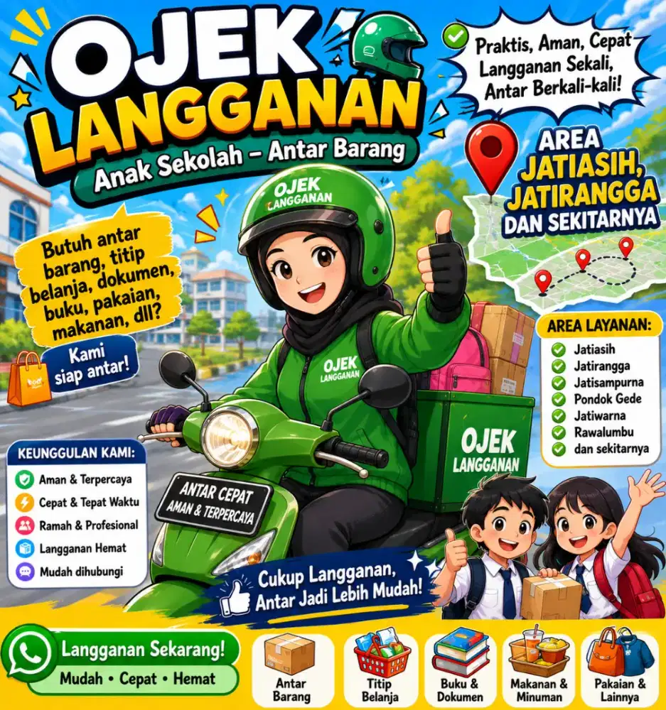 Ojek langganan antar jemput anak dan barang
