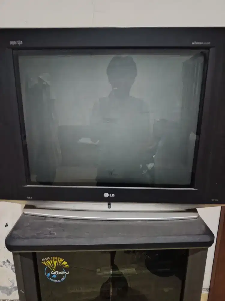 LG Flatron Super Slim 29 Inch 29FS4RKE + rak tv dan isinya