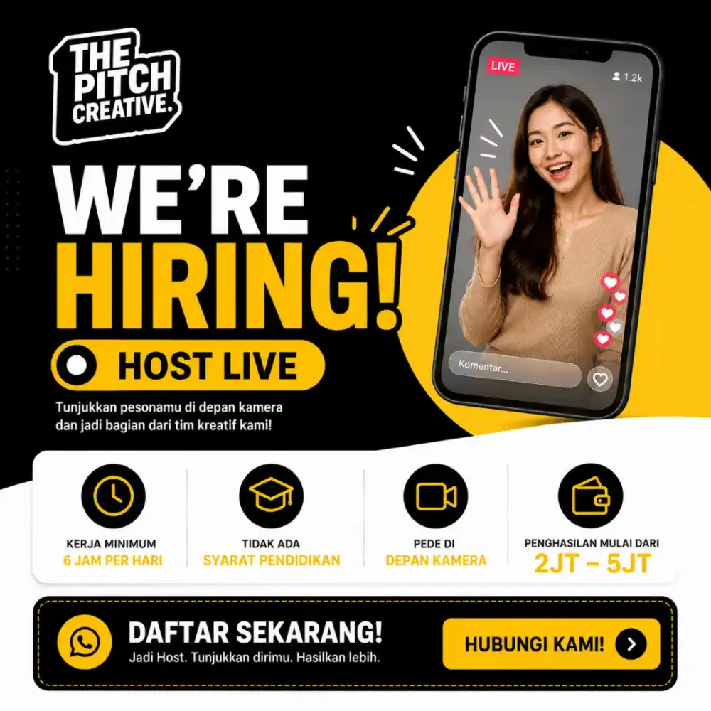 WE'RE HIRING — HOST LIVE STREAM
