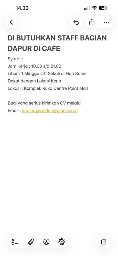 DIBUTUHKAN SEGERA