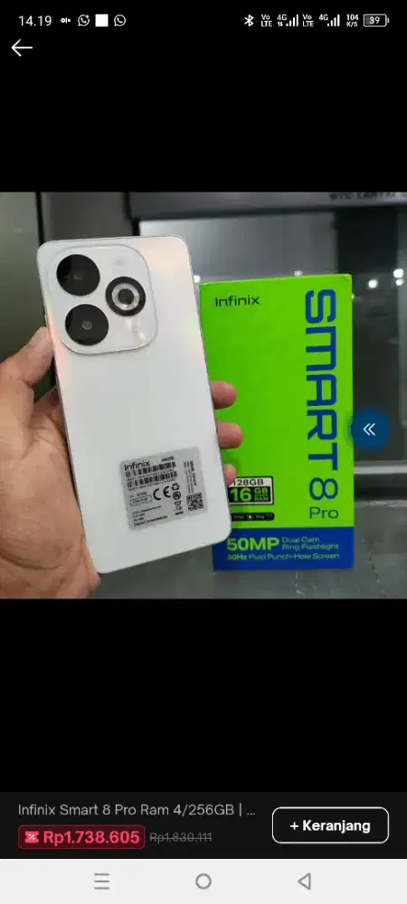 Dijual handphone infinix smart 8 second mulus 100%