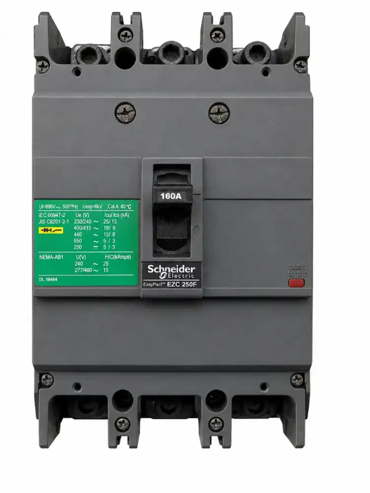 MCCB SCHNEIDER ORIGINAL EASYPAC EZC250F 160A 3P BEKAS NORMAL