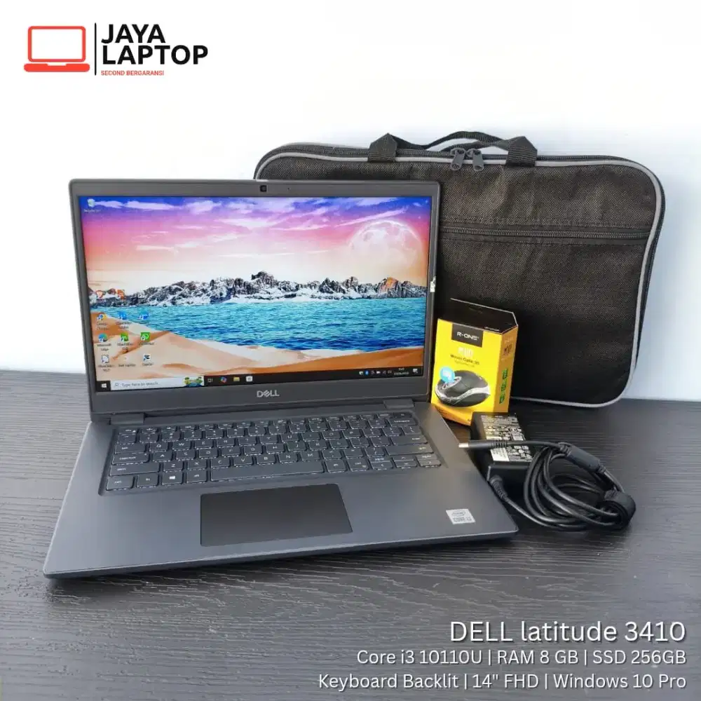 Dell Latitude 3410 i3 Gen 10 RAM 8GB SSD 256GB Laptop Second Bekas