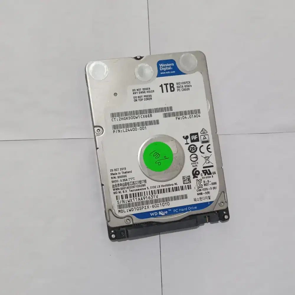 HARDDISK LAPTOP 2.5 WD BLUE 1TB SENTINEL HEALTH 100%