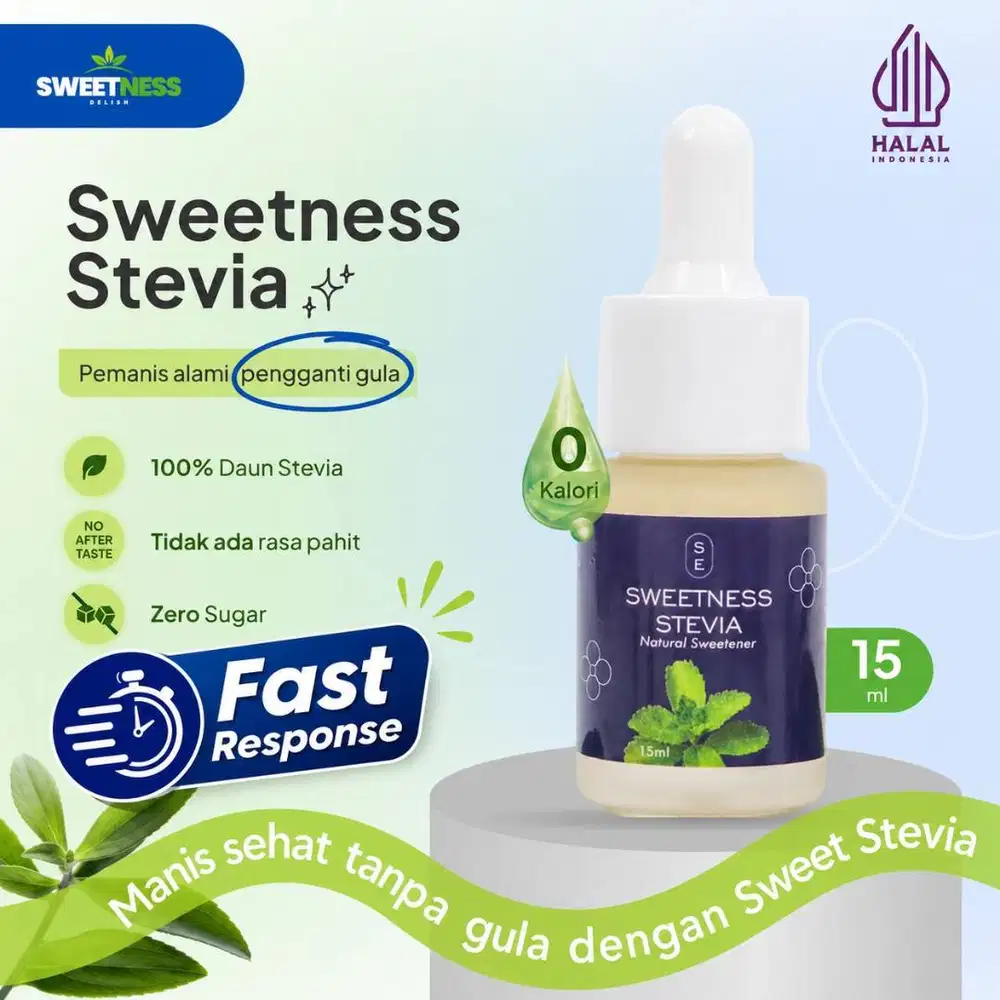 Sweetness Stevia Cair 15 ML Pemanis Alami Diabetes & Diet Friendly