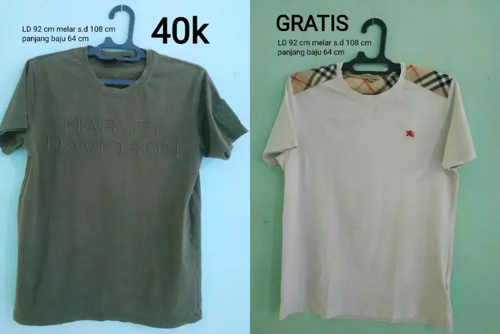Kaos HARLEY DAVIDSON, GRATIS kaos BURBERRY