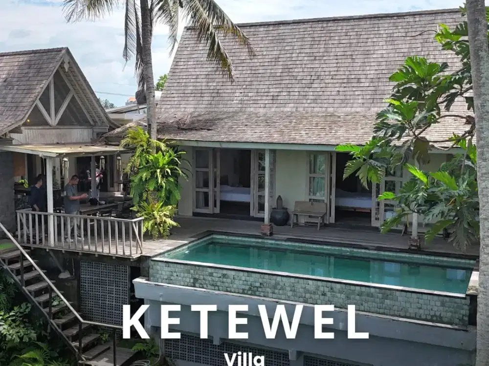 Villa Pantai Purnama Samping Sungai Pemandangan Sawah 5 Menit Ke Pantai