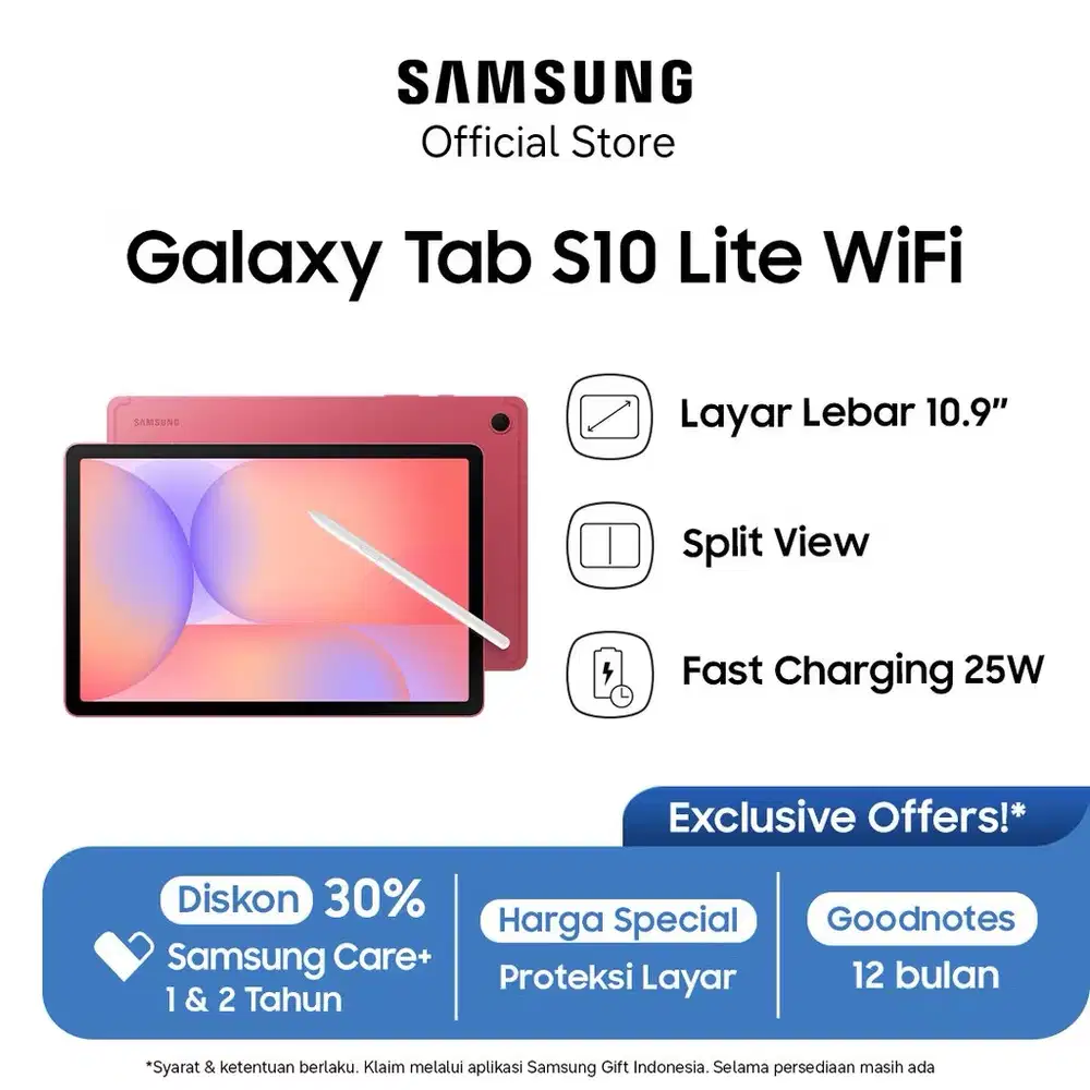 Jual samsung tab S10 lite
