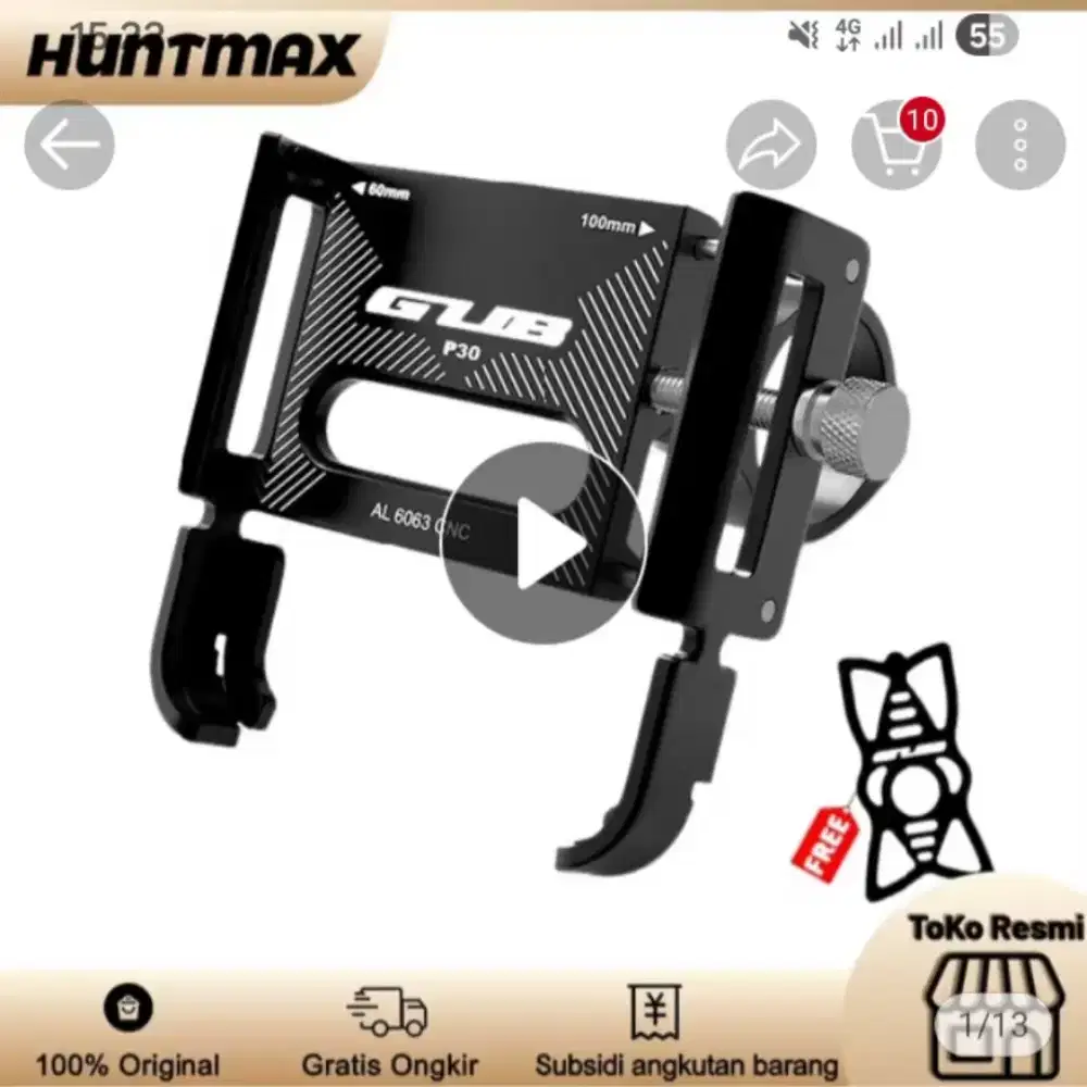 HOLDER HP HUNTMAX GUB HITAM BEKAS