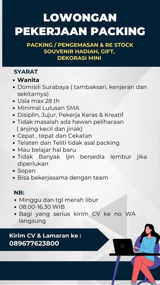Bagian Packing / Pengemasan barang souvenir dekorasi mini