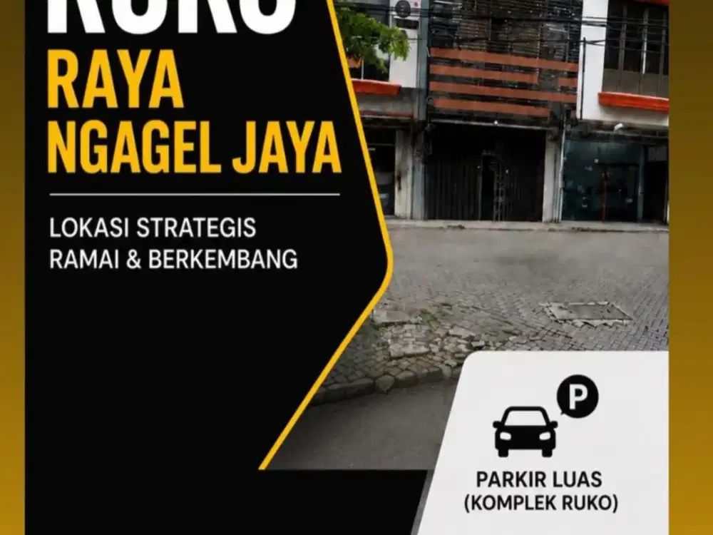 DIJUAL RUKO NOL JALAN RAYA NGANGGEL JAYA 3LANTAI  SHM BUKAN SURAR HIJAU TENGAH KOTA