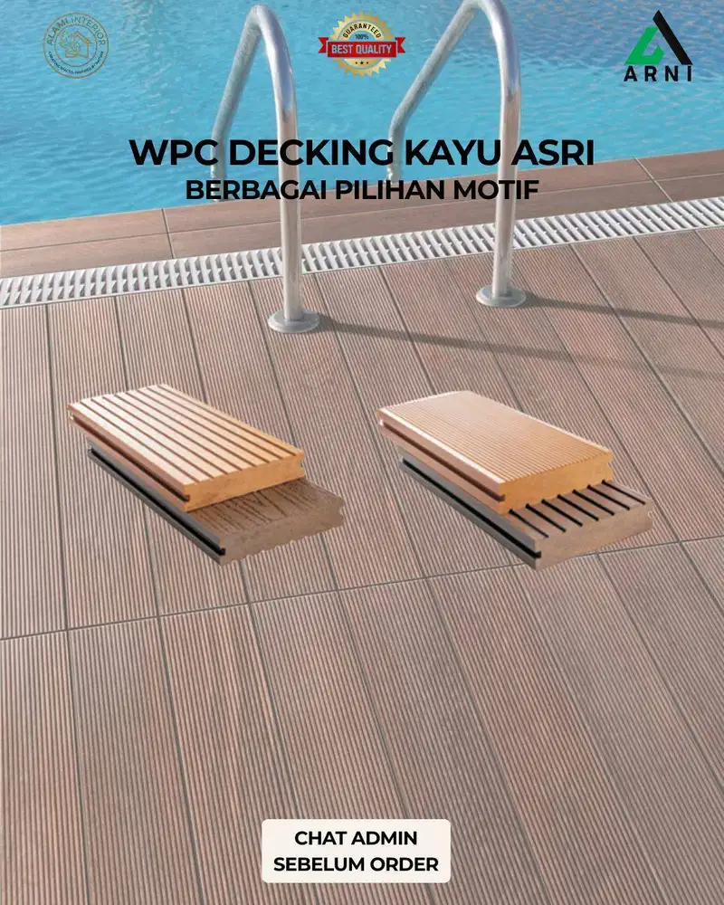 WPC Decking Kayu Asri/Decorasi Indoor/Mudah pasang