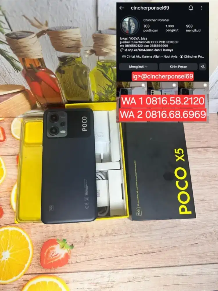 Jual hp POCO X5 6/128 5g fullset original istimewa