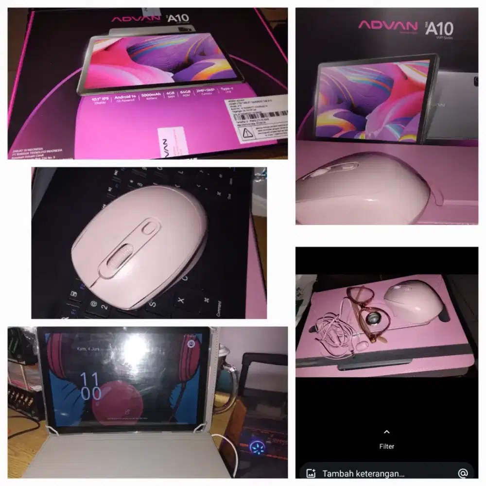 Tablet A 10 kondisi baru pake 1 minggu