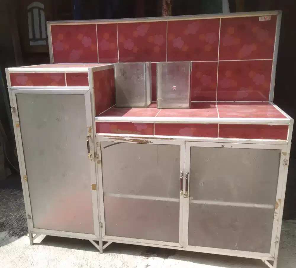 Jual rak piring meja kompor alumunium kondisi masih bagus (second)