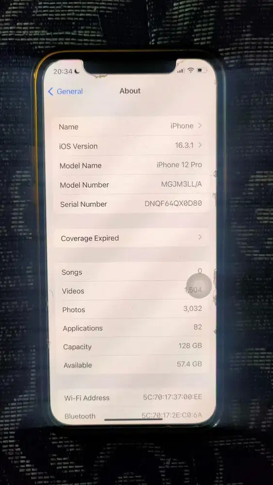 Iphone 12 pro 128 GB intern