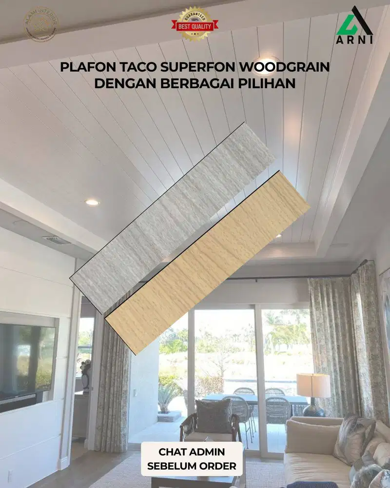 Plafon PVC TACO Superpon/Dekorasi Indoor/Mudah pasang