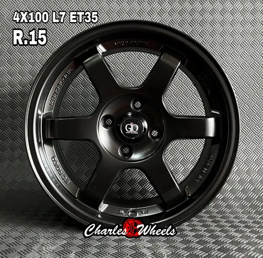 VELG BARU TE37 GIO R15 MATTE BLACK