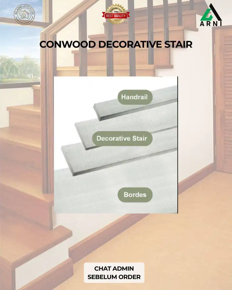 Conwood Decorative Ceiling/Dekorasi Indoor/Pegangan Tangga