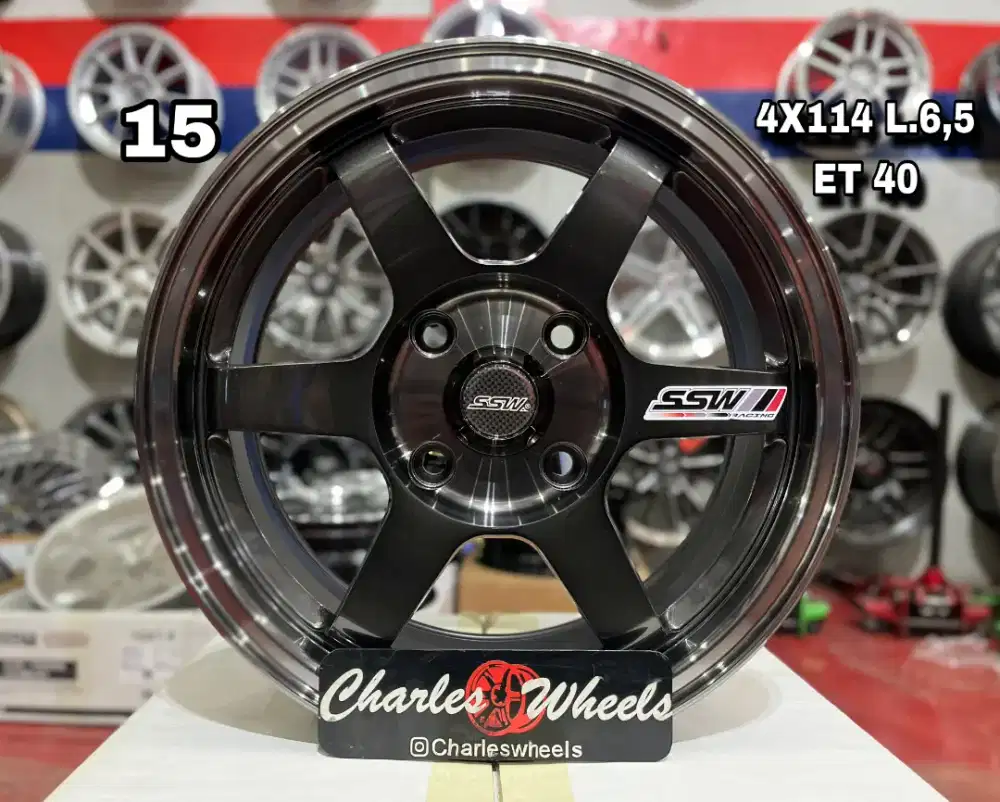 VELG BARU TE37 SSW R15 GUNMETAL