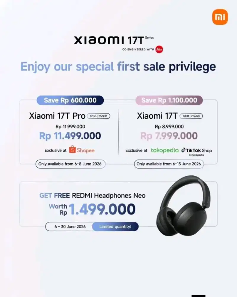 Pre order Xiaomi 17T dan 17Tpro