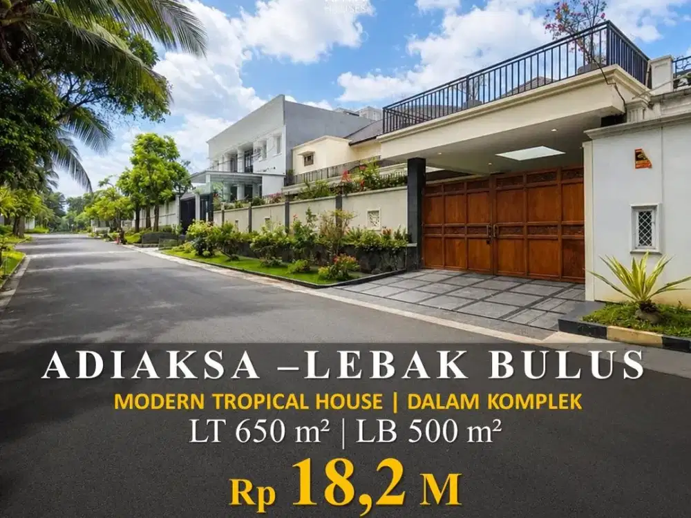 Adiaksa Lebak Bulus 650m² Rumah Komplek Pool Furnished, 18.2M Nego