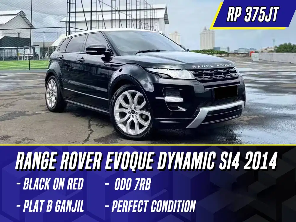 Range Rover Evoque Dynamic Si4 2014 NIK 2013 Black on Red Hitam RR
