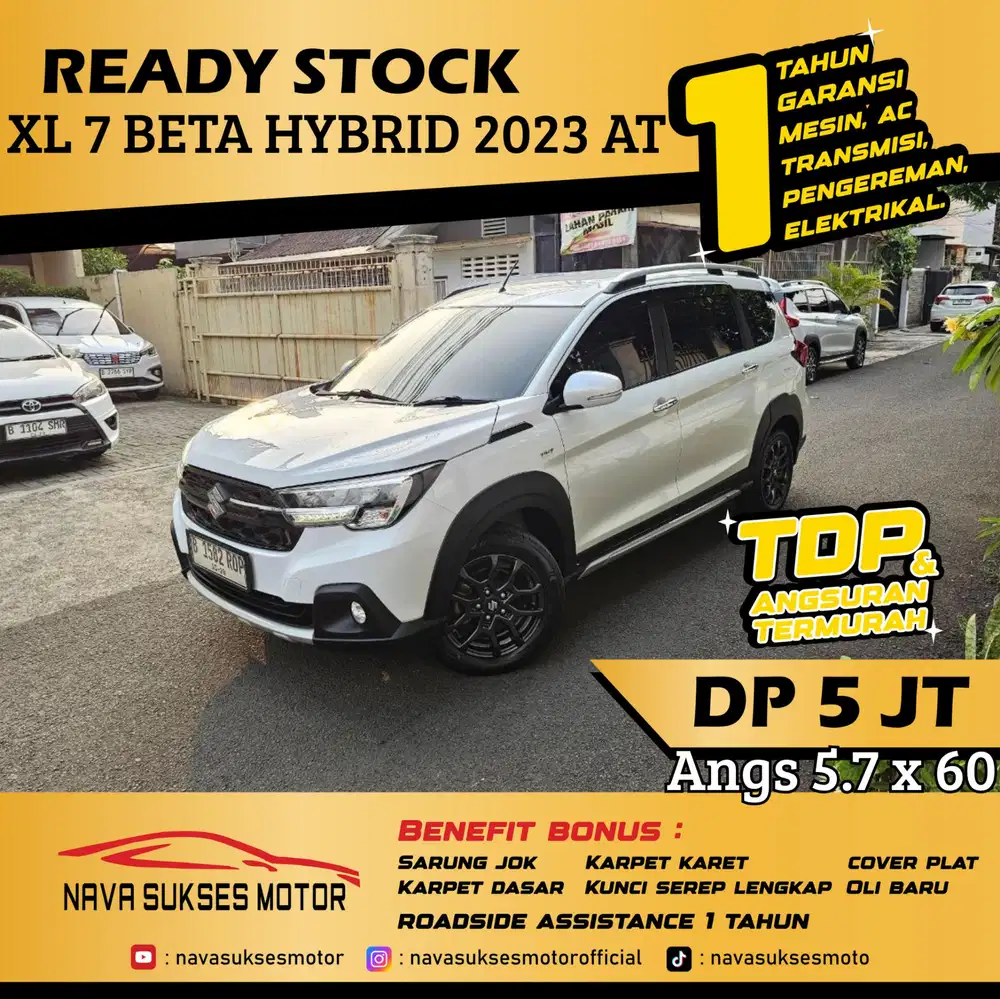 TDP 5Jt Angs Termurah XL 7 Beta Hybrid 2023 Matic Putih Low Km LikeNew