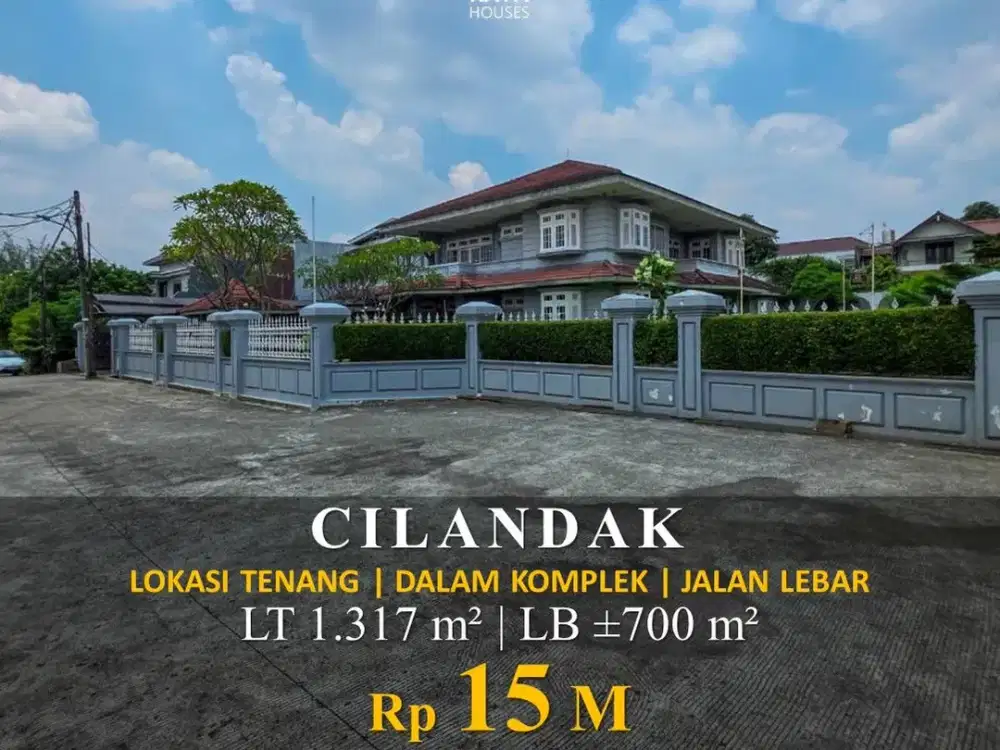 Cilandak 1317m² Rumah Komplek Garasi+Carport 8 Mobil, 15M Nego