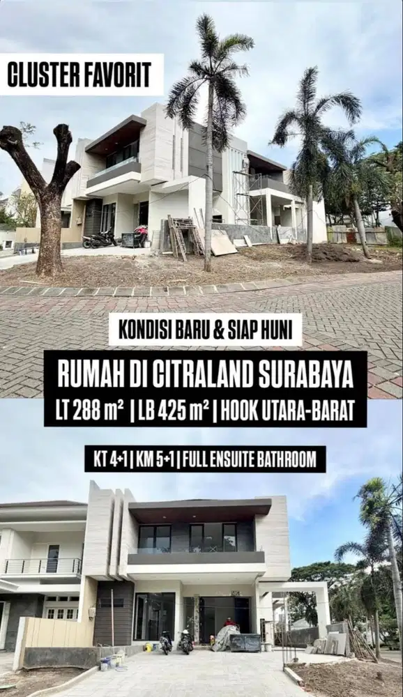 Dijual Rumah Minimalis baru gress hook di Citraland RAFFLES GARDEN