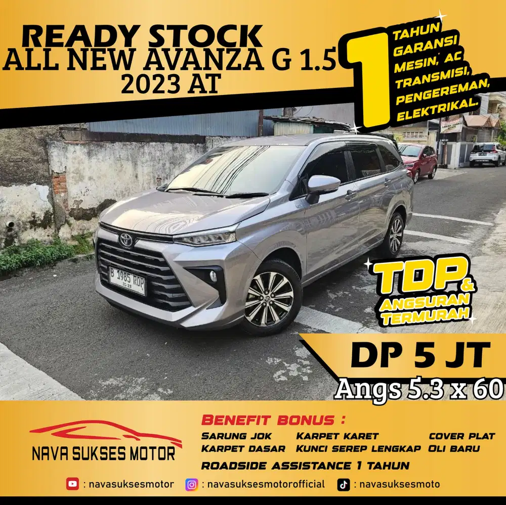 TDP 5 Jt Angs Termurah All New Avanza G 1.5 2023 Matic Silver Low Km