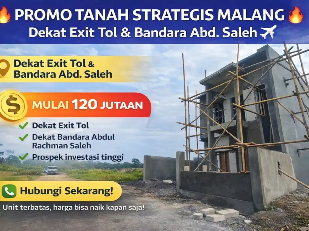 Tanah Kavling Murah Area Dekat Tol dan Bandara ABD Saleh Pakis Malang