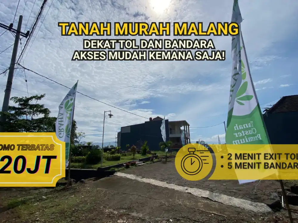 Tanah Kavling Murah Area Dekat Tol dan Bandara ABD Saleh Pakis Malang