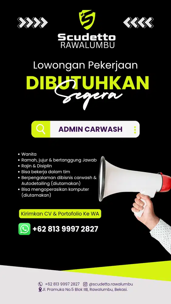 Lowongan Admin Carwash & Autodetailing
