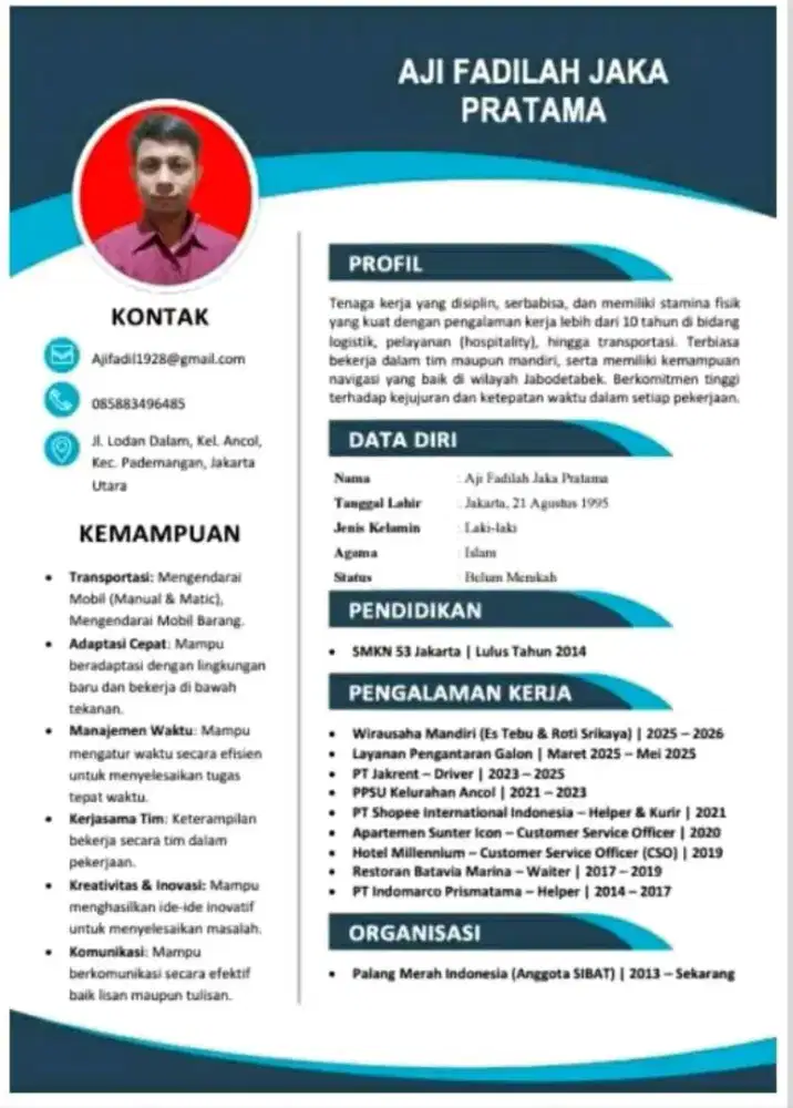 Info lowongan kerjanya bapak/ibu.