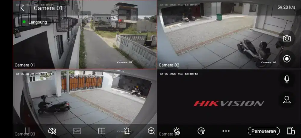 Paketan hikvision 2jtan 2 camera 2mp free