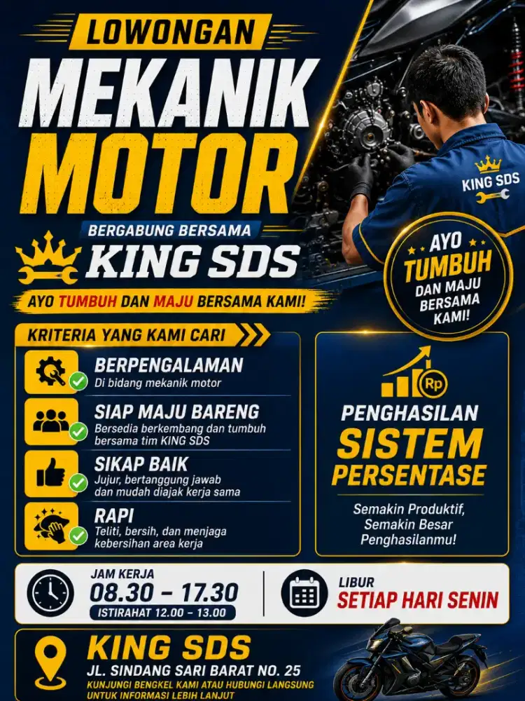 Lowongan mekanik motor