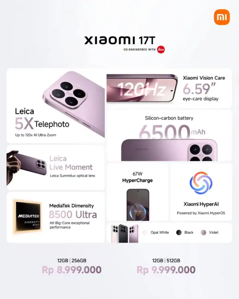 Promo Xiaomi 17T 12/512 Garansi Resmi