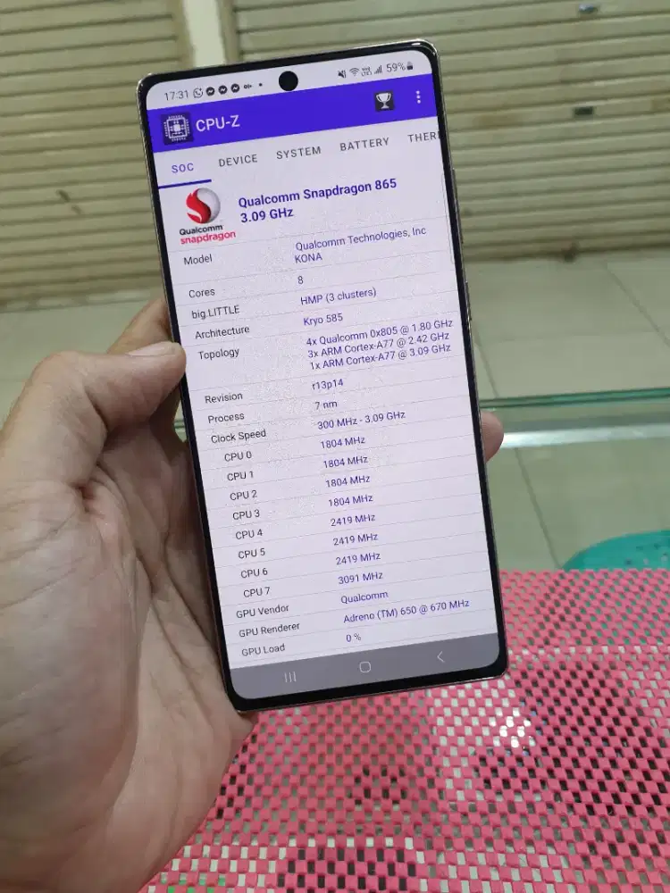 Samsung note 20 versi snapdragon 8/128 imei cukai