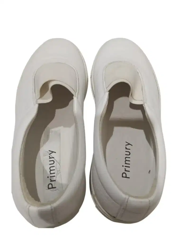 Primury White Slip On Premium Leather