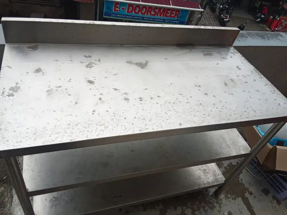 Meja Stainles Dapur 3 layer