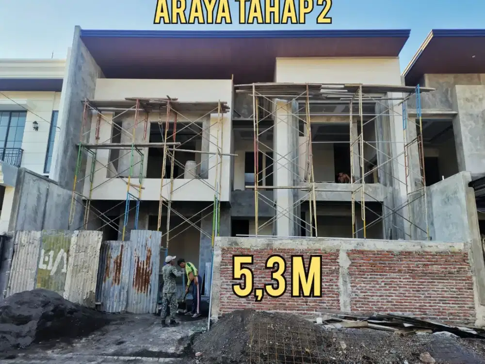 BARU GRESS  RUMAH MODERN TROPIS MEWAH ARAYA 2 GALAXY BUMI PERMAI SURABAYA TIMUR. DEKAT MERR, MANYAR, KLAMPIS, ITS, Dsb  Ukuran : 12x15 LT : 180 m2 LB