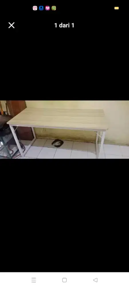 Meja kayu kaki besi masi bagus