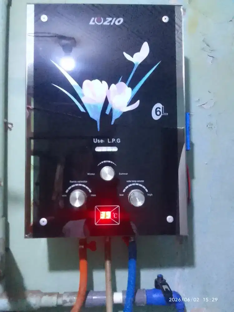 Paket Water Heater Gas Second Luzio tanpa listrik tanpa batre