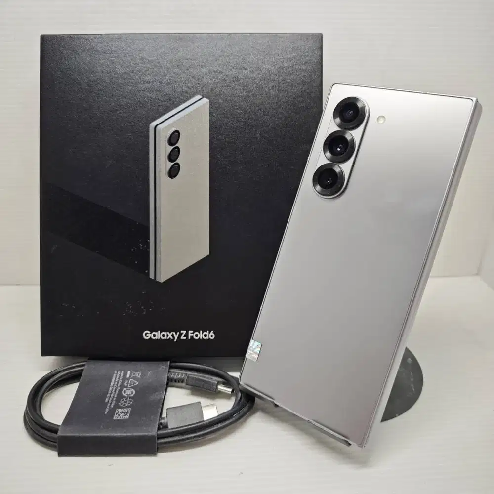 SAMSUNG GALAXY Z FOLD 6 5G 12/512SILVER SHADOW SEIN RESMI FULLSET NO M