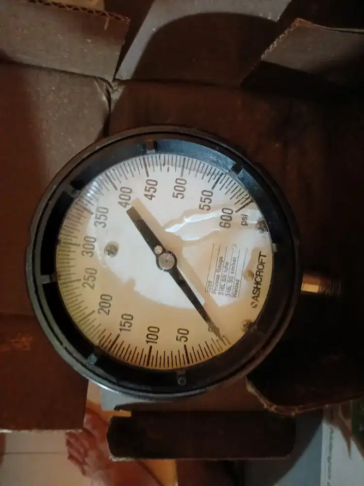 Pressure Gauge Ashcroft Original 0-600 PSI SS316L Kond Bagus Kalibrasi