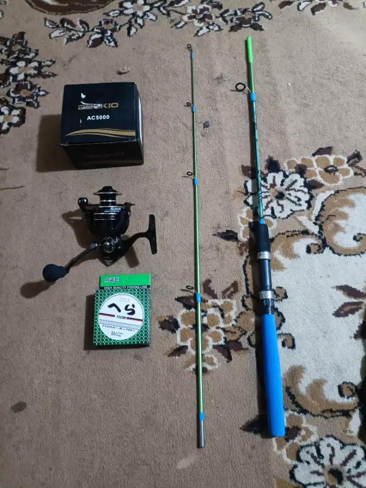 1 set pancing sungai uk reel 5000 + senar